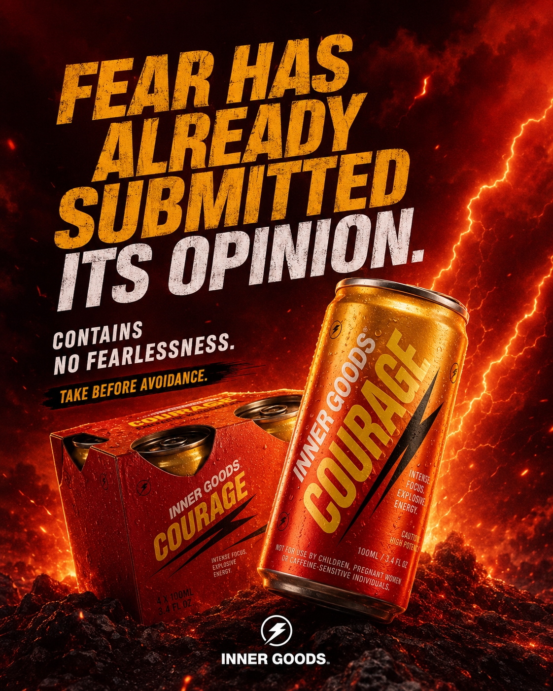 Courage: energy drink campaign visual