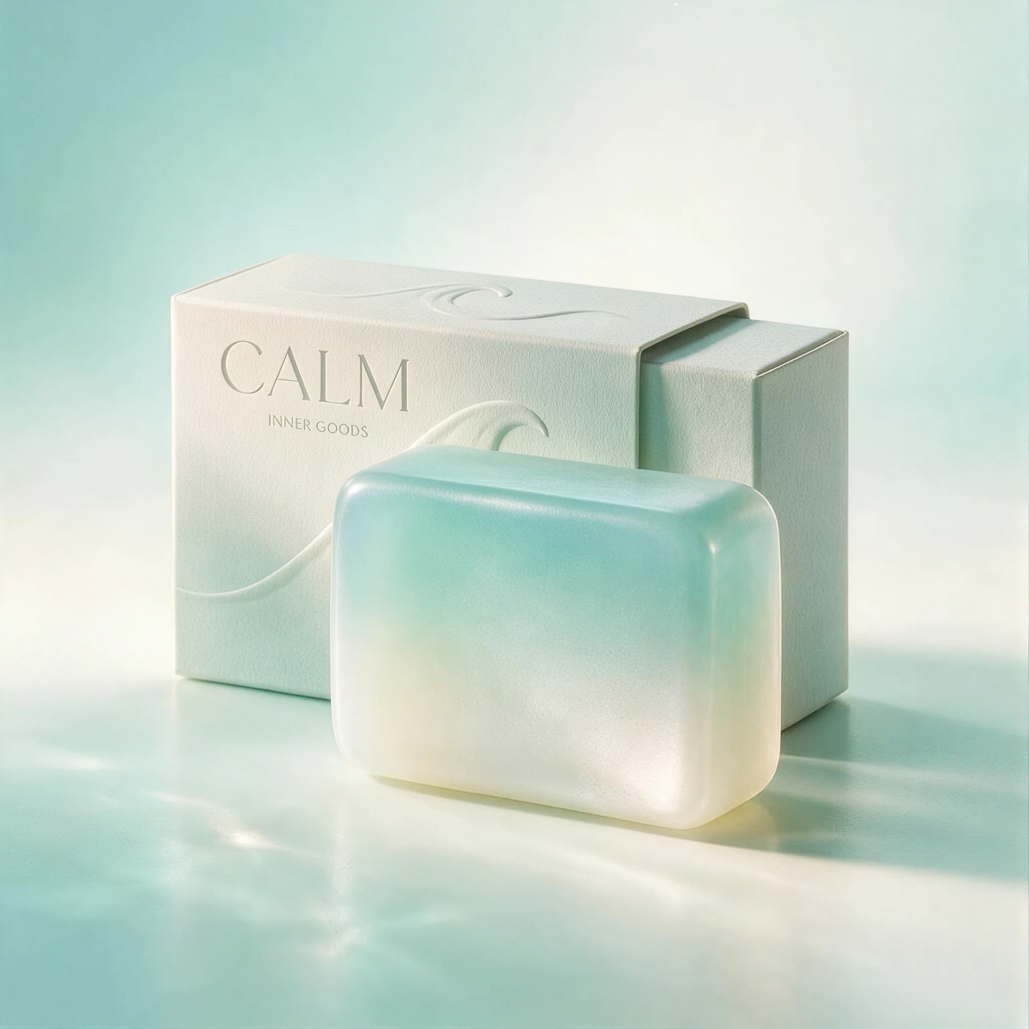 Calm: bath soap bar packshot