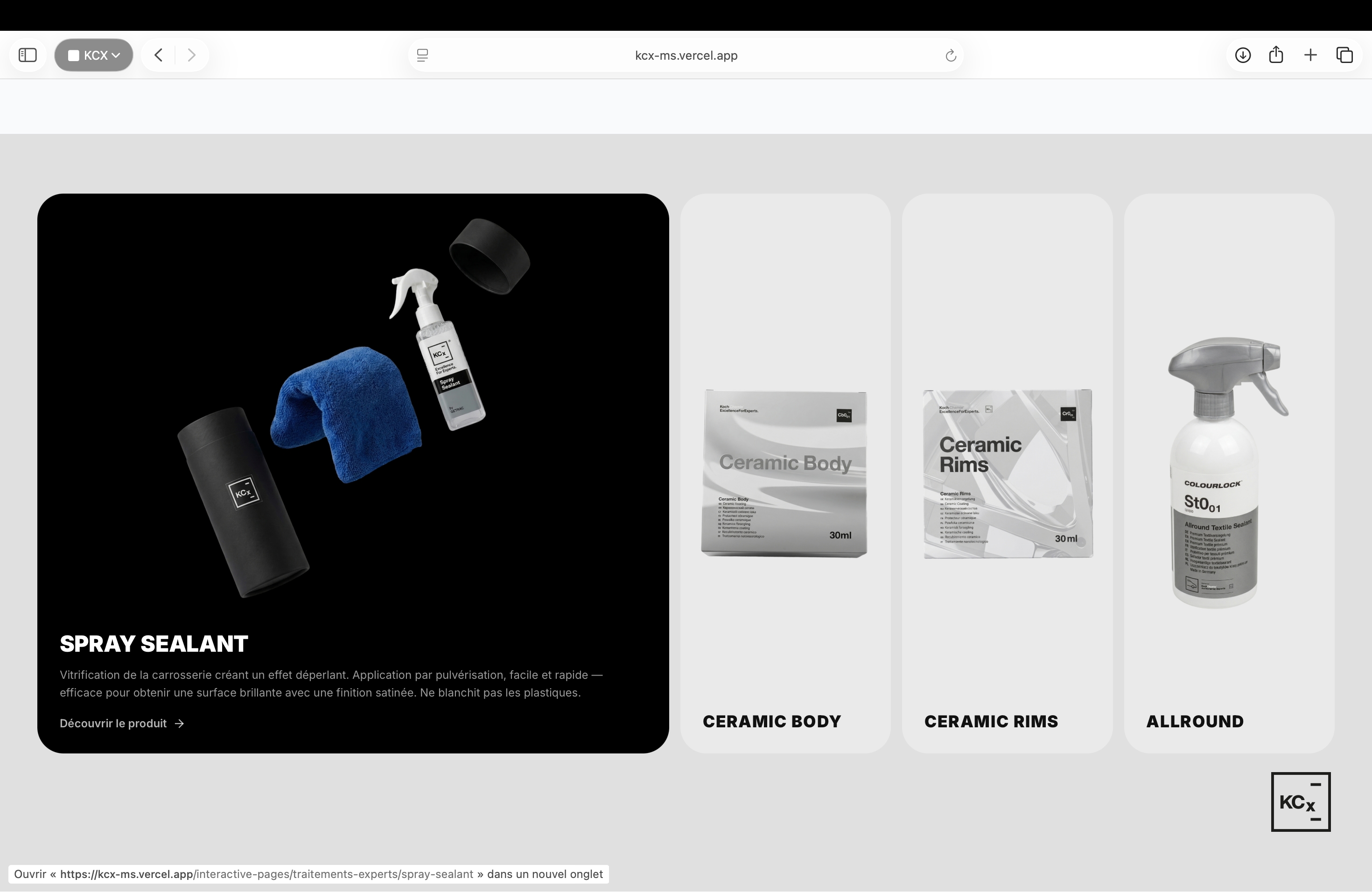 Traitements Experts saved configurations screen