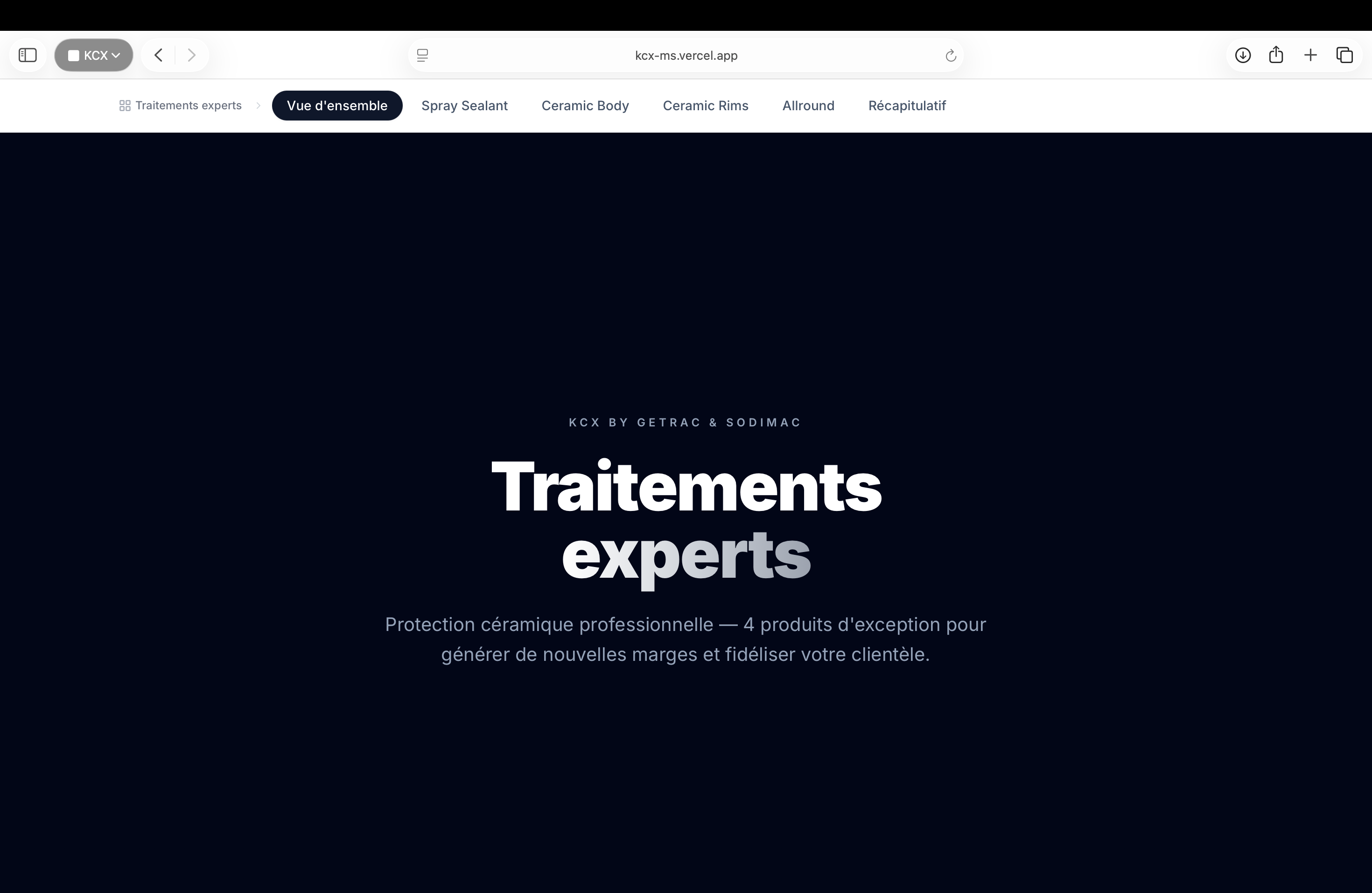 Traitements Experts product comparison screen