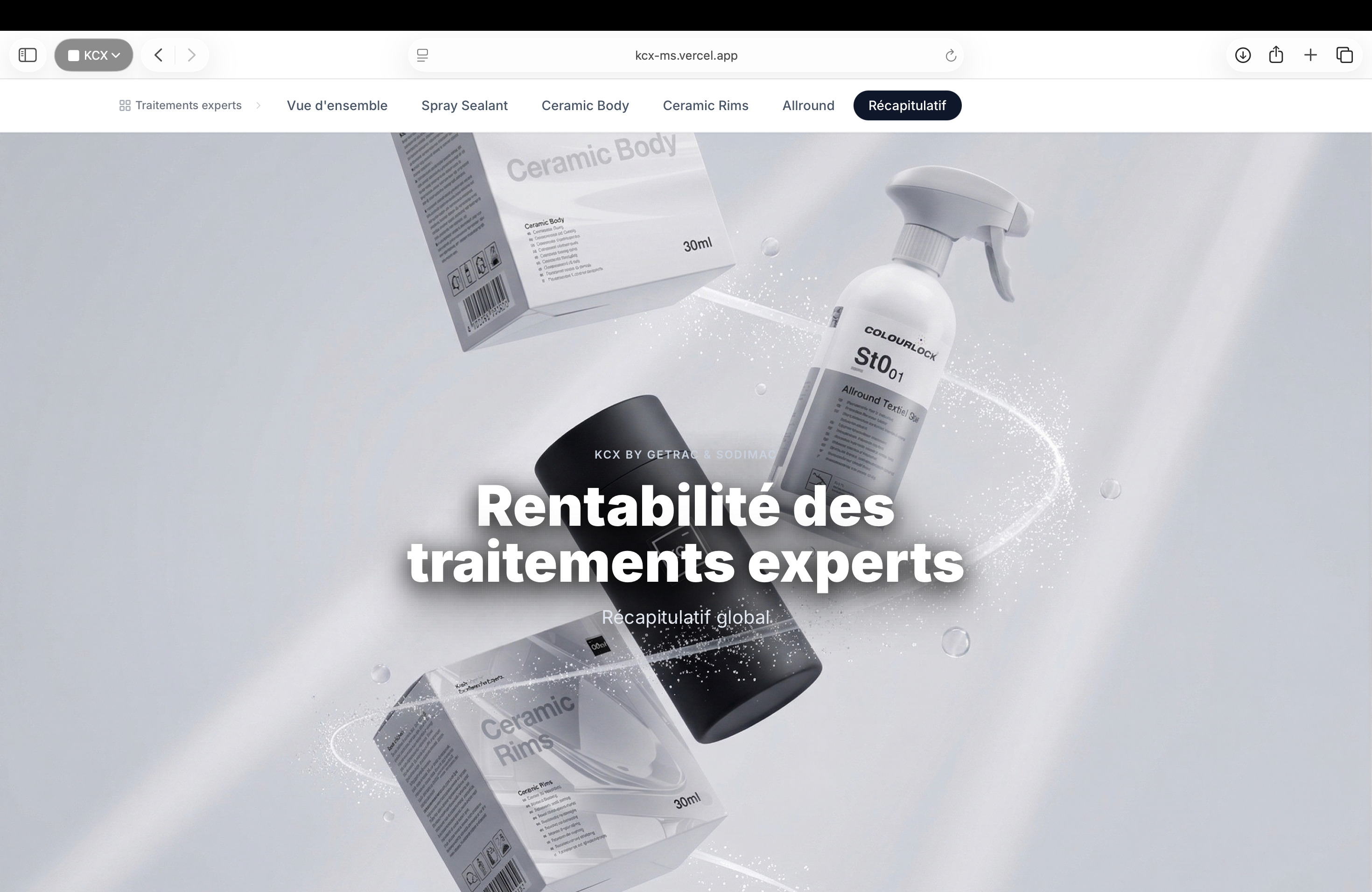 Traitements Experts customer-facing presentation screen