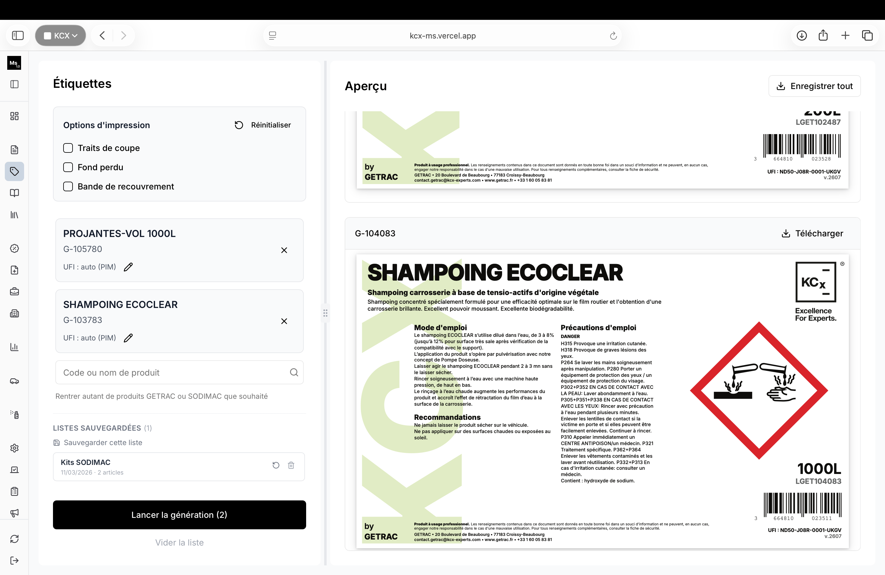 KCX Marketing Layout System: project visual